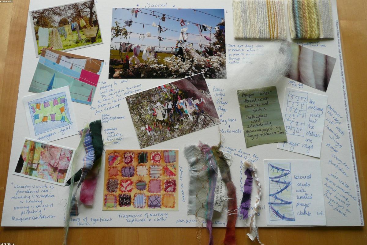 A detail of the desk at Gramm Arcu Studio with sketches, type specimens, and notes in progress